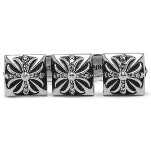 Chrome Hearts Brass Knuckles Double Ring Silver Chrome Hearts Brass Knuckles Double Ring Silver
