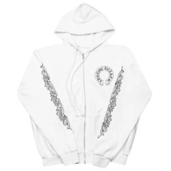 Chrome Hearts Floral Cross Zip Hoodie White