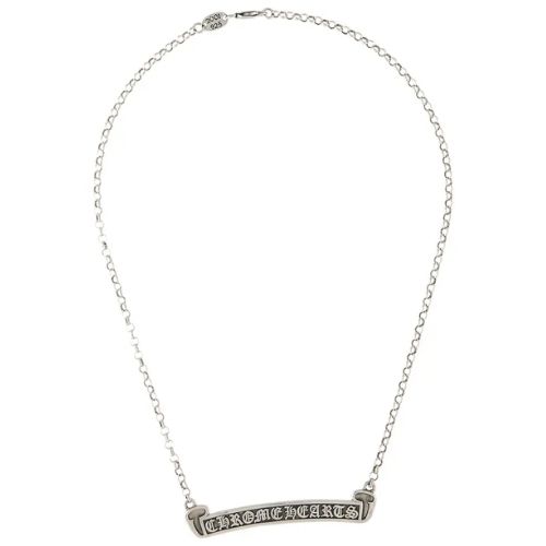 Chrome Hearts Scroll Label Chain Necklace Silver Chrome Hearts Scroll Label Chain Necklace Silver
