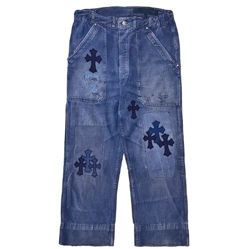 Chrome Hearts Denim Cross Patch French Work Denim Pants Chrome Hearts Denim Cross Patch French Work Denim Pants