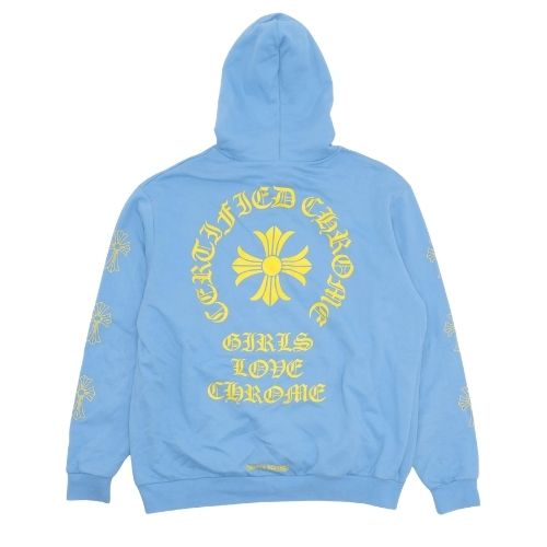 Chrome Hearts Drake Certified Girls Love Chrome Hoodie Blue