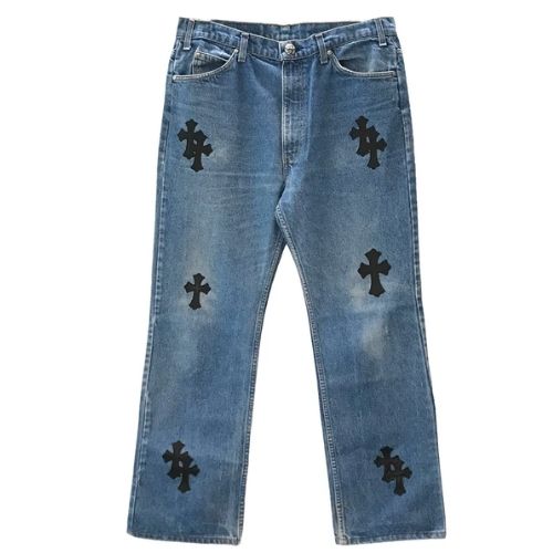 Chrome Hearts Levi's 517 Cross Patch Washed Denim Jeans Chrome Hearts Levi's 517 Cross Patch Washed Denim Jeans