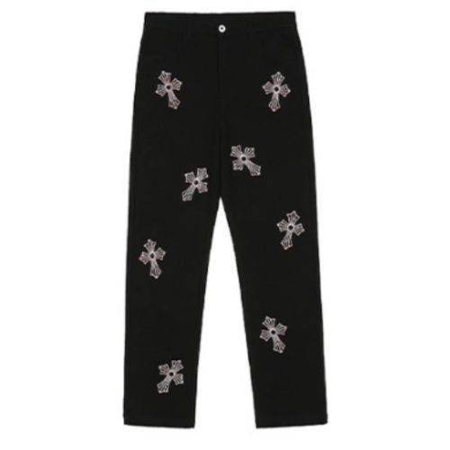 CHROME HEARTSクロスラインストーンパンツ Chrome Hearts Rhinestone Cross Pants - Shop Here