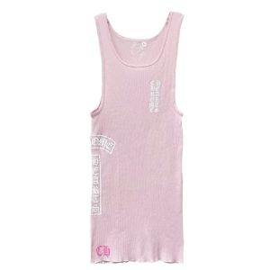 CHROME HEARTS グレー タンクトップ SMALL クロムハーツ グレー ホースシュー ロゴ タンク トップ - SRM